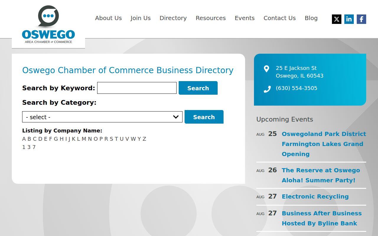 Oswego neighbors Chamber of Commerce member directory