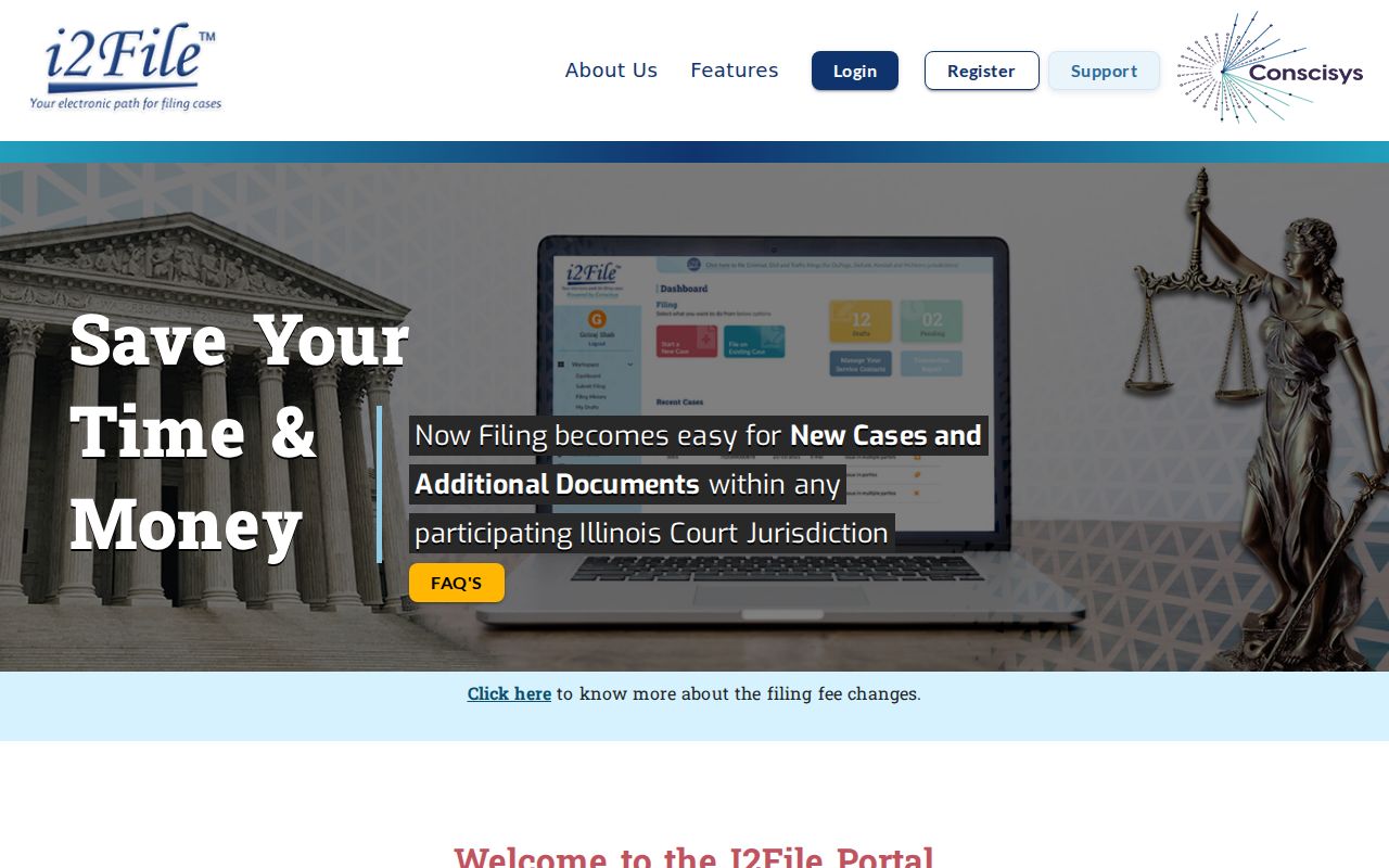 I2File online court documents route for Kendall County records