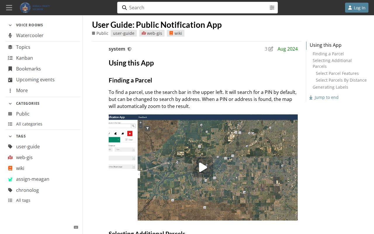 Oswego street directory adjacent parcel notification guide